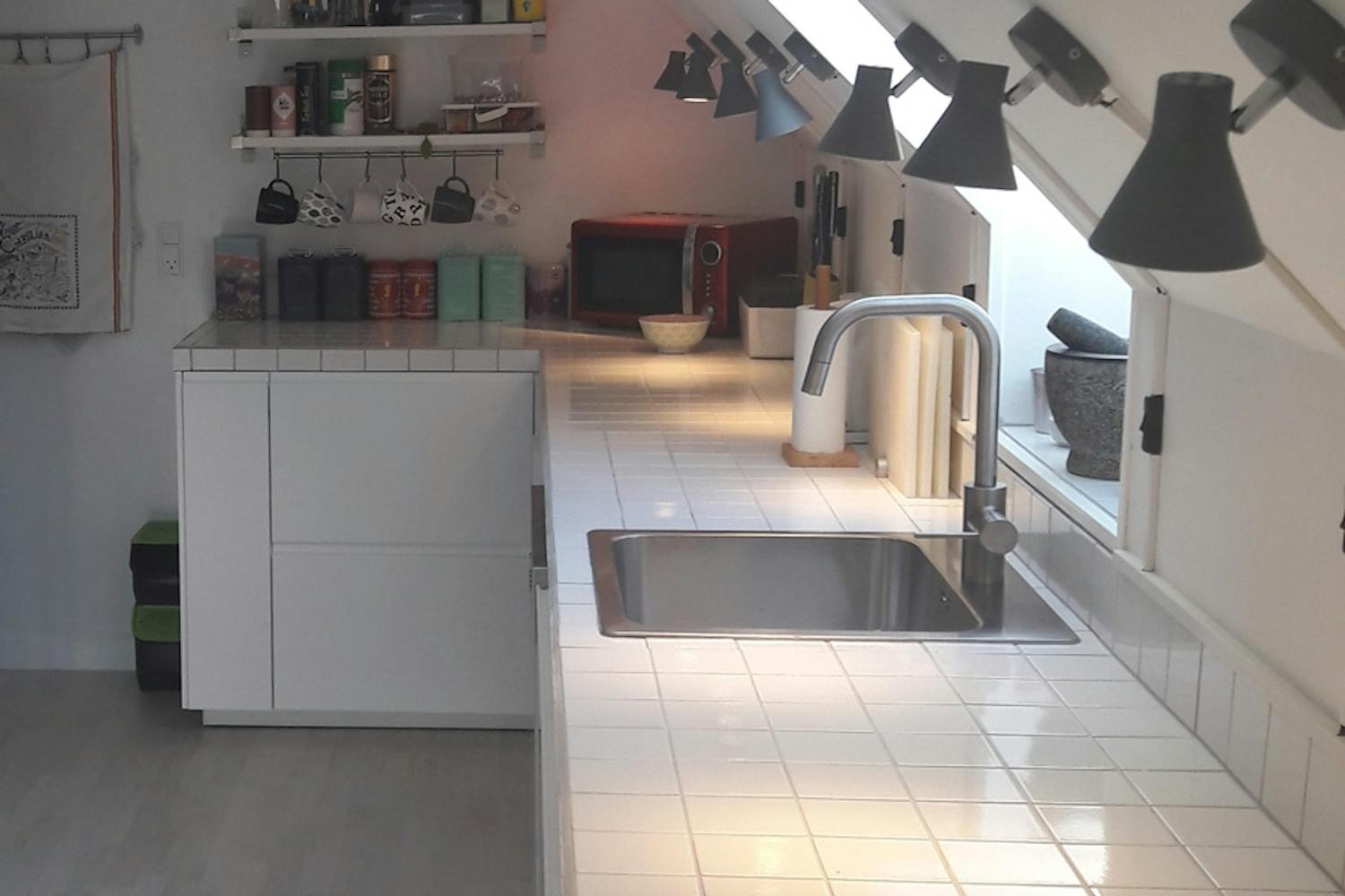 Fliser på bordplade Fliser på bordplade i køkken